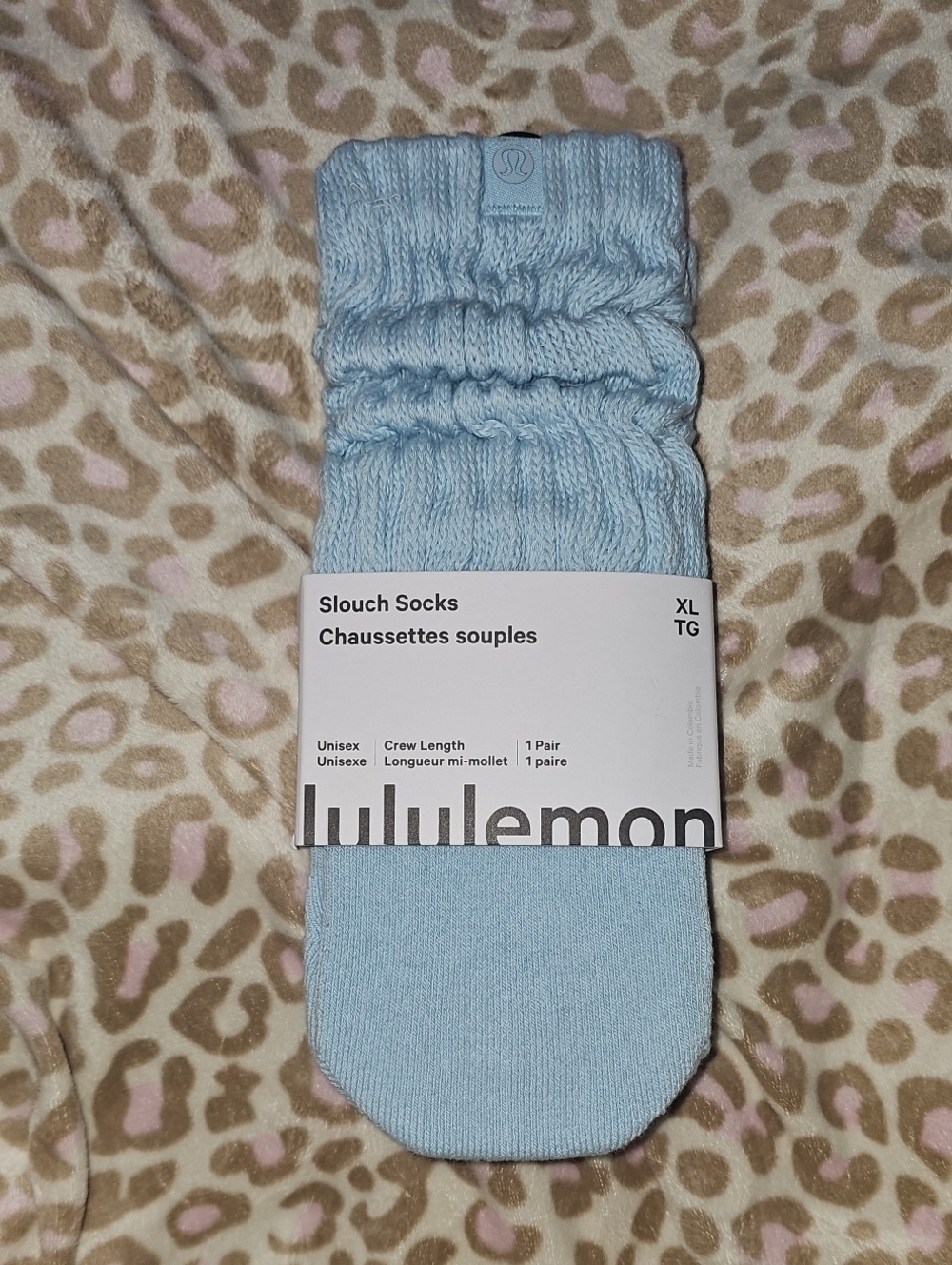 Lululemon Slouch Socks, Nwts Sz X-large!! Blue- FOAM!! Beautiful!